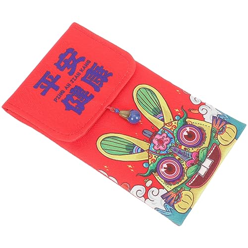 NUOBESTY 2023 Weihnachten Weihnachtsdekoration Weihnachtsgeldbeutel Weihnachtsplüschtier Geldbörse Neujahr Geldpaket Stoff Rot von NUOBESTY