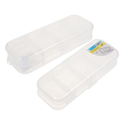 NUOBESTY 2St Doppels chicht Schreibwaren Box Kinder federmäppchen bürobedarf Organizer transparente Schreibwarentasche klares Federmäppchen leichte Stifteboxen transparentes Federmäppchen von NUOBESTY