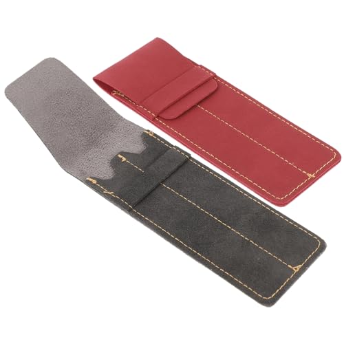 NUOBESTY 2stücke Stifthülle Zum Verpacken Lederstifttasche Für Kugelschreiber Und Füllfederhalter Stiftschutzhülle Praktisch Und Elegant Für Büro Und Freizeit von NUOBESTY