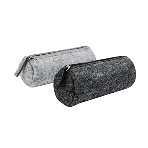 NUOBESTY 2St Federbeutel aufbewahrungssack Storage Pockets Vanity Bag Pencil Holder dämmergrau Make up Bag marmor Pencil Box Etui Mäppchen gefühlt Stifthalter Männer und Frauen von NUOBESTY