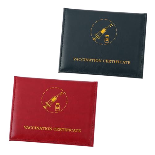 NUOBESTY 2St Impfkarten-Set scheckkarten-etui Karten etui Card Holder schutzplane Kreditkarteninhaber PU-Kartenschutz praktischer Kartenhalter aus Leder Karten Schutzhülle PU-Leder von NUOBESTY