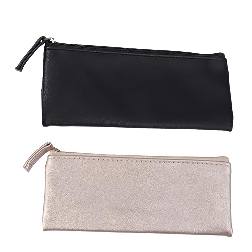 NUOBESTY 2St Makeup Tasche Kosmetiktasche Cosmetic Bag Schwarze Schminktasche Aufbewahrungstasche für Schreibwaren federmäppchen Stift-Organizer Bleistifthalter für Studenten minimalistisch von NUOBESTY