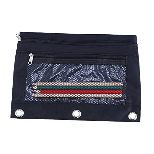 NUOBESTY Design Federmäppchen Mit 3 Tragbaren Schreibwarentaschen Schwarzer Reißverschluss Stifttasche Aktentasche von NUOBESTY