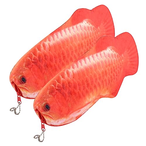 NUOBESTY 2stücke Bleistifttasche Mit Cartoon-Fisch-Design Plüsch-schreibwarenbeutel Tragbar Für Studenten Und Junge Mädchen Zur Aufbewahrung Von Stiften Radiergummis Und von NUOBESTY