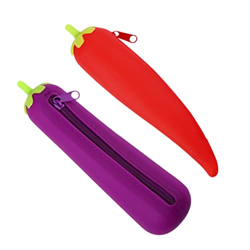 NUOBESTY 2stücke Obst-stiftetasche Aus Silikon Federmäppchen Zum Aufbewahren Von Schreibwaren Als Studentengeschenk Für Schulbedarf Mit Glattem Reißverschluss Und Waschbarem Material von NUOBESTY