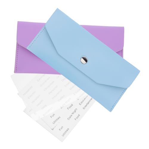 NUOBESTY 2sätze Bargeld-geldbörse Aus Pu Für Damen Wiederverwendbarer Budget-Umschlag Geld-Organizer Mit Knopfverschluss Für Reisen Schule Und Büro von NUOBESTY