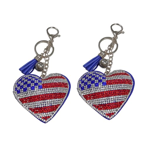 NUOBESTY 2 Stücke Amerikanischen Flagge Schlüsselanhänger Tasche Charme Schlüsselanhänger für Männer Frauen Mode von NUOBESTY