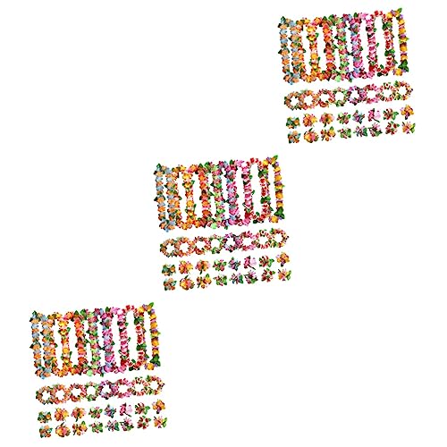 NUOBESTY 3 Sätze Hawaiianische Lei Hawaii-armband Geblümte Haarspangen Tropische Luau-hawaii-halskette Hawaiianische Blumenkette Blumenkopfschmuck Geschenk Bilden Zubehör Bankett Tuch von NUOBESTY