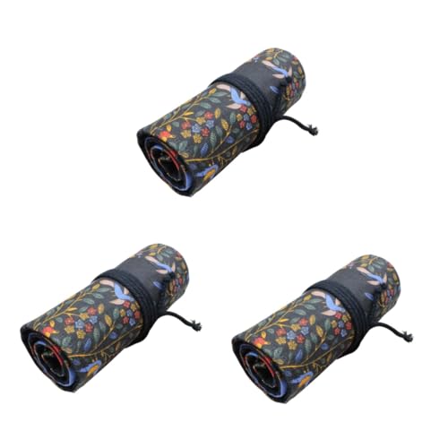 NUOBESTY 3 Stück 36 Künstlerpinselhalter Buntstifte Mit Etui Buntstiftetui Canvas-Beutel Mäppchen Aufbewahrung Von Pinseln Pinsel-Rollup Handbuch Stift Vorhang Männer Und Frauen von NUOBESTY