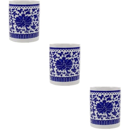 NUOBESTY 3stücke Keramischer Stiftehalter Für Schreibtisch Vintage Pinselaufbewahrung Eleganter Calligraphy Pen Organizer Für Büro Zuhause Und Klassenzimmer Große Kapazität Leicht Und von NUOBESTY