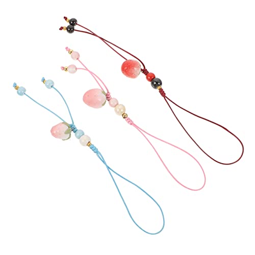 NUOBESTY 3stücke Erdbeer-hängedekoration Aus Zarter Und Dekorativer Anhänger Hängendes Ornament Für Schlüsselanhänger Tasche Oder Auto Als Geeignet von NUOBESTY