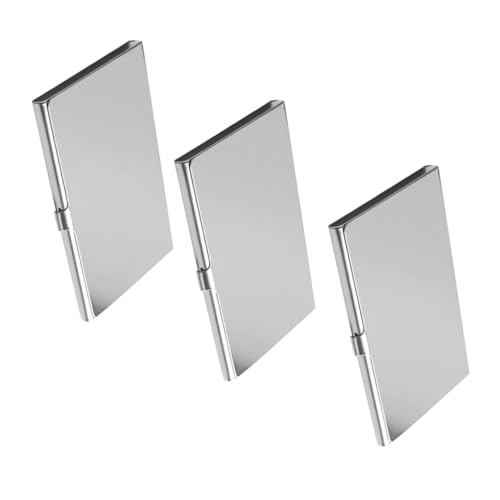 NUOBESTY 3 Stück Visitenkartenetui Schlanker Business Card Carrier mit Modernem Design Robuster Metall Kartenhalter für Meetings und Konferenzen und Leicht Tragbar von NUOBESTY