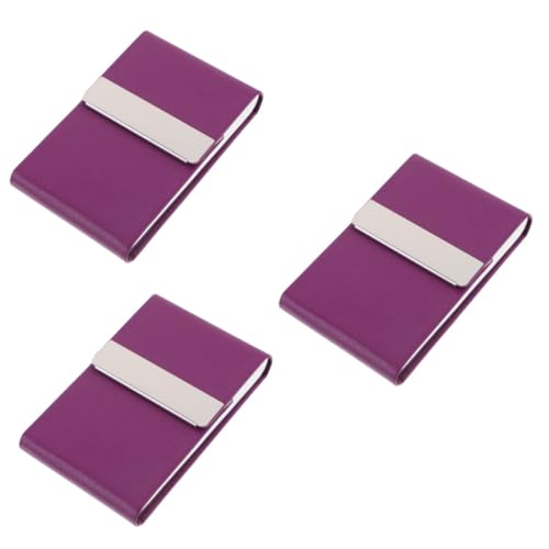 NUOBESTY 3 Stück Visitenkartenhalter Aus Metall Violett Hohe Kapazität Visitenkartenetui Für Damen von NUOBESTY
