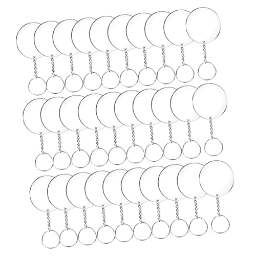 NUOBESTY 36st Acryl Schlüsselanhänger Selber Machen Runde Schlüsselanhängerrohlinge Aus Acryl Runder Acrylschlüsselbund Schlüsselhalter Klare Schlüsselanhänger Runden Suite Legierung von NUOBESTY