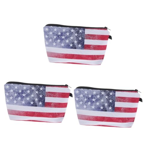 NUOBESTY 3st Kosmetiktasche Mit Flagge Geldbörse Mäppchen Bleistiftbeutel-ästhetik Kosmetiktasche Klar Bausatz Süßer Stifthalter Geldbeutel Produkte Gothic-Brieftasche Münzbeutel Polyester von NUOBESTY