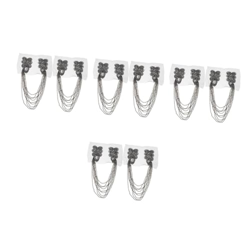 NUOBESTY 4 Sätze Schulterklappen Strass-schulterdekor Epaulette Für Frauen Strass-schulterabzeichen Broschennadeln Mit Strasssteinen Brosche Mit Kettenabzeichen Kristall Black 2 Stück * 4 von NUOBESTY