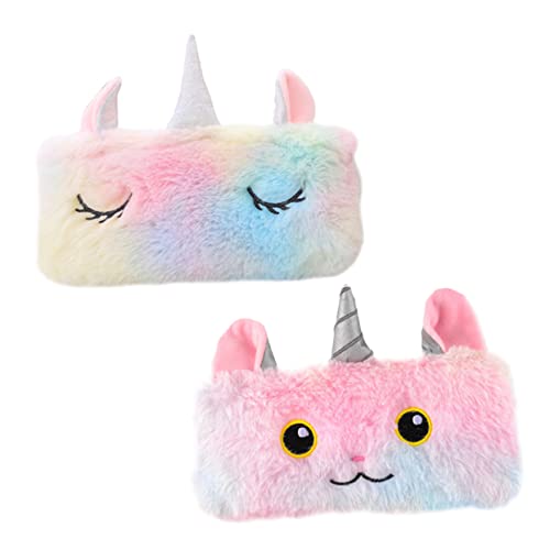 NUOBESTY 4 Stck Plüsch Federmäppchen Einhorn Große Kapazität Stifttasche Studenten Mäppchen Weicher Sicherer Schreibwaren Beutel für Schule Jungen Mädchen von NUOBESTY