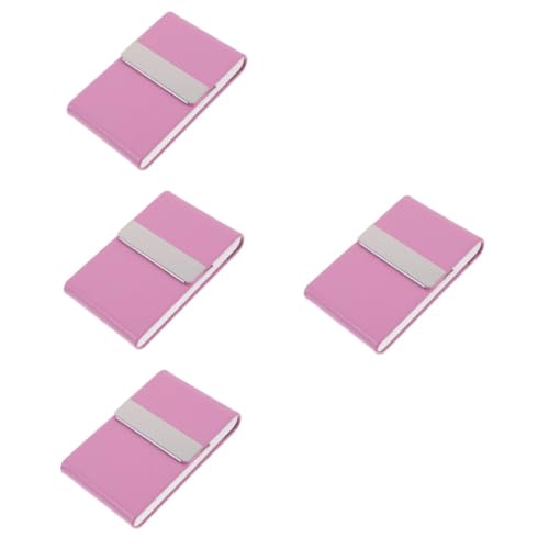 NUOBESTY 4 Stück Geschäftskartenhalter Geldbörsen für Männer visitenkarten Tasche Ausweis wesentliche Klipp Damen Metall Rosa von NUOBESTY