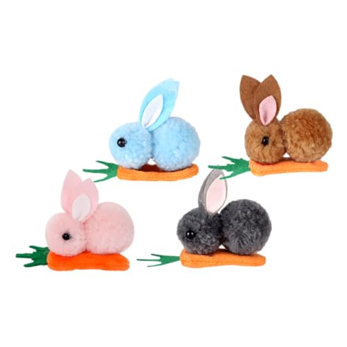 NUOBESTY 4 Stück Haarspangen Damen Kopfschmuck Haar Accessoires Party Zubehör Flauschige Haarspange Kaninchen Haarspange Häschen Haarspange Haarspangen Süße von NUOBESTY