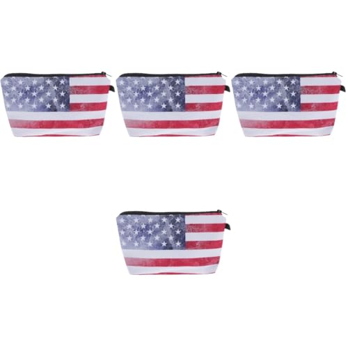 NUOBESTY 4 Stück Kosmetiktasche mit Flagge Make-up-Taschen Geldbörse Reise-Kosmetiktasche Münzbeutel Halter verbandsschere fadenschere Retro-Bleistifttasche Bleistift Versorgung Polyester von NUOBESTY