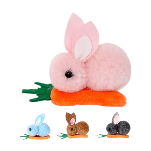 NUOBESTY 4 Stück Ostern Haarspangen Frauen Kopfschmuck Haarklammer Osterhasen-haarspange Haarnadeln in Hasenform Haarschmuck Für Ostern Ostervorräte Hasenhaarspangen Plüsch von NUOBESTY