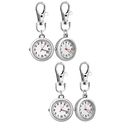NUOBESTY 4stücke Schlüsselanhänger Taschenuhren Für Leuchtende Zeiger Einfaches Design Mit Schlüsselring Für Ärzte Und Pflegekräfte Tragbar Und Praktisch von NUOBESTY