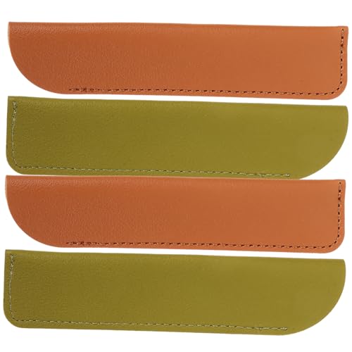 NUOBESTY 4 Stück Teiliges PU Leder Stift Etui Leichte Tragbare Federmäppchen Universelle Stifttaschen für Füllfederhalter Kugelschreiber Business und Büro Sichere Geruchlose Aufbewahrung von NUOBESTY