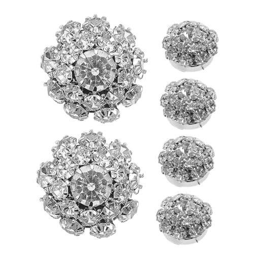 NUOBESTY 4stücke Strass-knopfabdeckungen Clip Damenbekleidung Hemdmanschettenverzierung Knopfabdeckungen Zum Aufstecken Strass-knopfverzierungen Zum Aufstecken von NUOBESTY