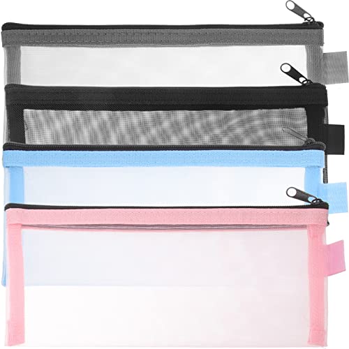 NUOBESTY Schreibwarentasche Bleistifttasche Für Studenten Reißverschluss Bleistifttasche Bleistifttasche Mesh Ziertasche von NUOBESTY