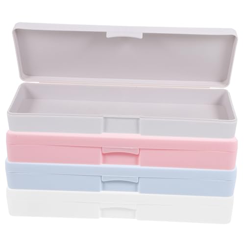 NUOBESTY 4Stücke Portable Pencil Case Large Capacity Storage Box for Pens Durable Plastic Stationery Organizer Sketch Pencil Holder for Home and Office von NUOBESTY