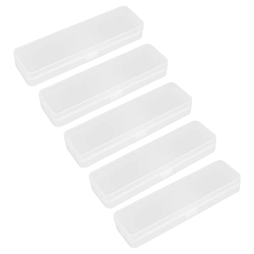 NUOBESTY 5 Sätze Federmäppchen Aus Kunststoff Multifunktionales Federmäppchen Aufbewahrungsbehälter Für Stifte Desktop-Speicher-Organizer Schreibwarenhalter Plastik Transparent 5 Stück * 5 von NUOBESTY