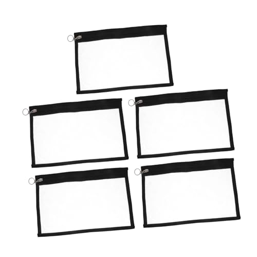 NUOBESTY 5 Stück Multifunktionale Federmäppchen Transparente Make Up Tasche Wiederverwendbare Reißverschlusstaschen Federmäppchen Für Flache von NUOBESTY