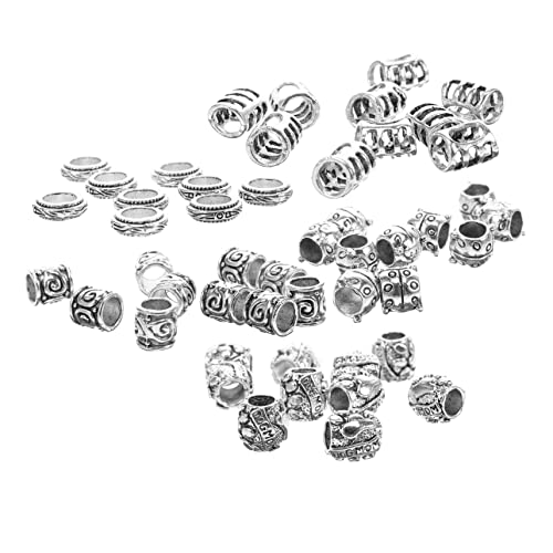 NUOBESTY 50 Stück Dreadlock Schmuck Haarschmuck für Zöpfe Haarringe und Perlen für Frisuren für Frauen und Feste und Alltägliche Nutzung von NUOBESTY