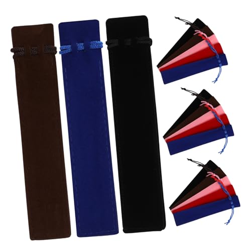 NUOBESTY 50 Stück Fleece -stiftbeutel Tragetasche Mit Kordelzug Lehrer Bleistifthalter Stifthaltertasche Schlankes Federmäppchen Stifthalter Für Studenten Etui Für Stifthalter Flanell von NUOBESTY