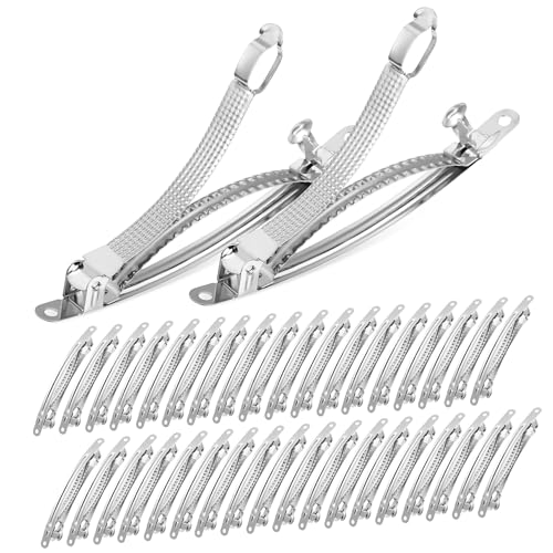 NUOBESTY 50 Stück Teiliges Französische Metall Haarspangen Federbelastete Diy Haarklammern für Frauen und Mädchen Silberfarbene Haarschmuck Accessoires für Vielseitiges Styling und von NUOBESTY
