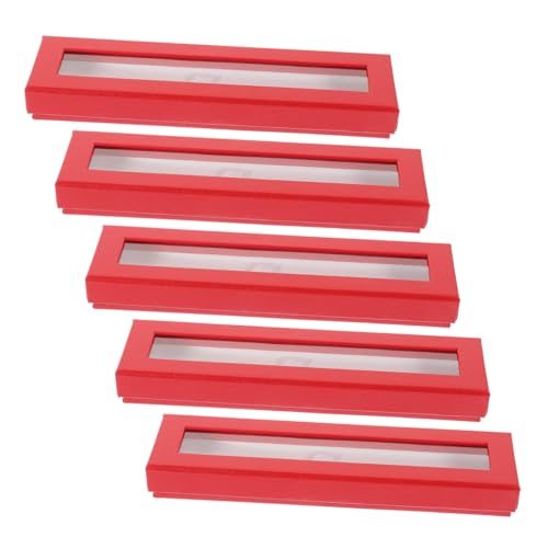 NUOBESTY Stilvolle Stiftebox Aus Papier 5-teiliges Set Füllfederhalter-Organizer Federmäppchen mit Fenster für Schreibgeräte für Besondere Anlässe von NUOBESTY