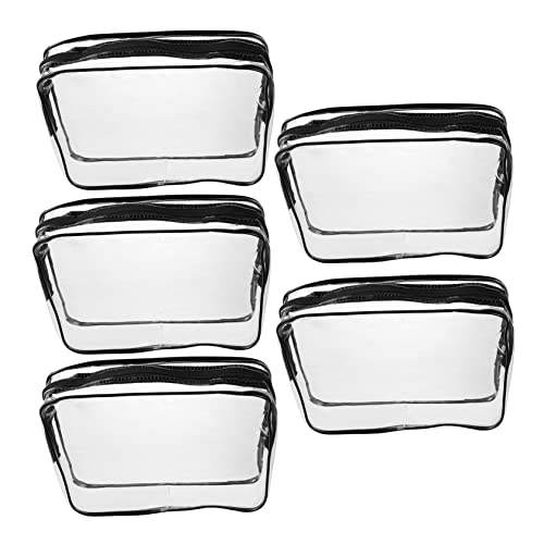 NUOBESTY 5stücke Transparente Aufbewahrungstasche Schminktasche Kosmetiktasche Toilettaschen Make-up Lagerung Taschen Mädchen Hautpflegeprodukte Lippenstift Platz Innentasche Schutz Außensc von NUOBESTY