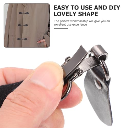 NUOBESTY 6 Paare Cardigan Verschlussclips aus Metall mit Schwarzem Leder Retro Mantel Pullover clip Einfach Anzubringen Vielseitig für Strickjacken Kleider Ponchos Schals und Hemden von NUOBESTY