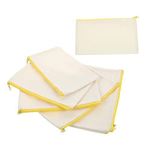 NUOBESTY 6stücke Canvas Stift Und Bleistiftbeutel Tragbare Leere Federmäppchen Aus Robustem Material Für Schule Kunst Und Kreative Projekte Mit Glattem Reißverschluss von NUOBESTY