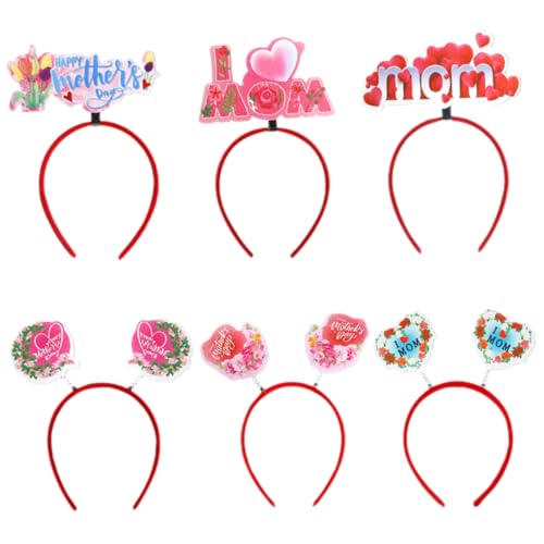 NUOBESTY 6 Stück Teiliges Mothers Day Haarband Festliche Haarreifen mit Blumenkranz und Elastisch und Komfortabel für Damen und Mädchen für Party Festival und Muttertagsfeier von NUOBESTY