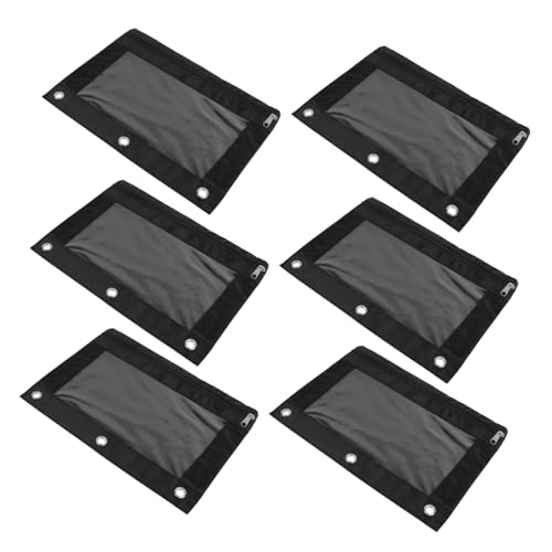 NUOBESTY 6 Stück Teiliges Oxford Stiftetui mit Löchern Transparentes Federmäppchen mit Reißverschluss Großes Fassungsvermögen Multifunktionale Aufbewahrungstasche für Büro und Schule von NUOBESTY