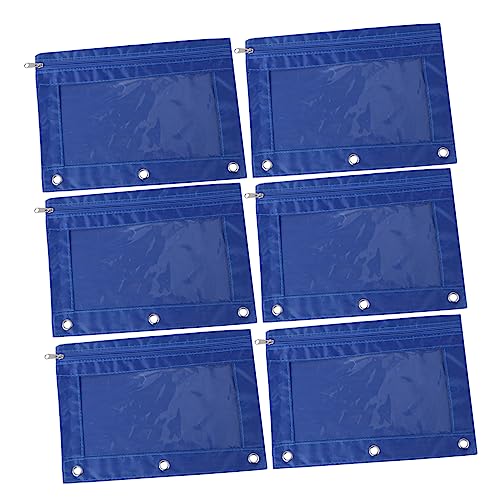 NUOBESTY 6stücke Federmäppchen Netz Oxford Tuch Stift Taschen Einfach Transparent Tragbar Leicht Büro Schreibwaren Platz Kleine Gegenstände Bargeld Tickets Karten Münzen Schlüssel von NUOBESTY