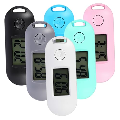 NUOBESTY 6stücke Digitale Schlüsselanhänger-Uhren Stille Leuchtende Elektronische Taschenuhren Für Schüler Studien Und Prüfungen Mit Karabinerclip Farben Weiß Grün Blau Schwarz von NUOBESTY