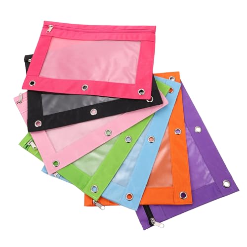 NUOBESTY 7 Stück Teiliges Federmäppchen mit Design Abnehmbar und Multifunktional Reißverschluss Stiftetasche für Haushalt Bunte Aufbewahrungstasche für Stifte Pinseln und Schreibzubehör von NUOBESTY