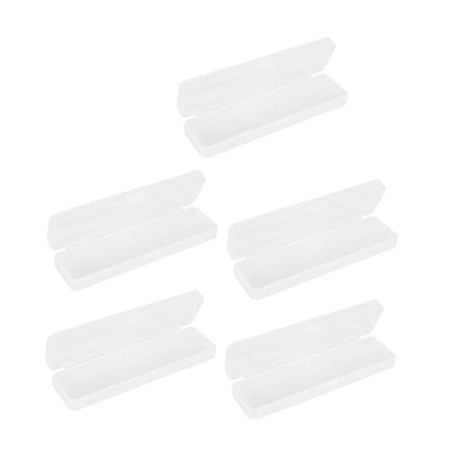 NUOBESTY 8 Sätze Federmäppchen Aus Kunststoff Schreibwaren-Organizer Stifthalter Für Schreibtisch Desktop-Speicher-Organizer Schreibwarenhalter Transparent Plastik 5 Stück * 8 von NUOBESTY