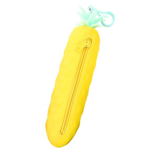 NUOBESTY Federmäppchen Aus Silikon Ananas- Mit Reißverschluss Platz Für Stifte Bleistifte Lineale Notizen Und Radiergummis Tragbar Und Praktisch Für Erwachsene Und Studenten von NUOBESTY