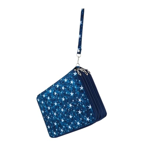 NUOBESTY 200löcher Großer Bleistiftbeutel Pu Mit Fächern Praktische Federmappe Für Schüler Und Künstler Aufbewahrung Zeichenutensilien Stilvolles Design Mit Fünfzackigem von NUOBESTY