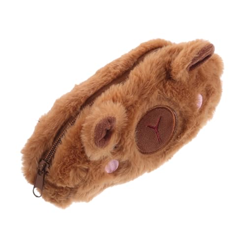 NUOBESTY Federmäppchen Aus Plüschmaterial Mit Capybara-Design Reißverschlusstasche Für Schreibwaren Aufbewahrungstasche Für Schulbedarf Und Bürobedarf von NUOBESTY