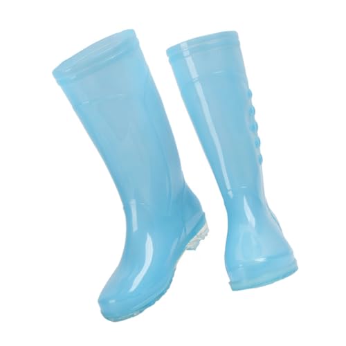 NUOBESTY Damen PVC Regenstiefel Transparent Hochschaft Rutschfest Leicht und Tragbar Geeignet für Alltag und Outdoor von NUOBESTY