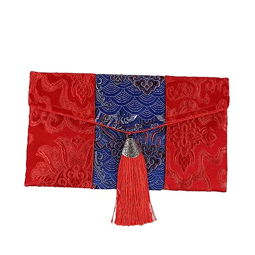 NUOBESTY Elegante Rote -pakettasche Mit Quaste Im Chinesischen Stil Geldbeutel Für Hochzeiten Und Neujahrsfeiern von NUOBESTY